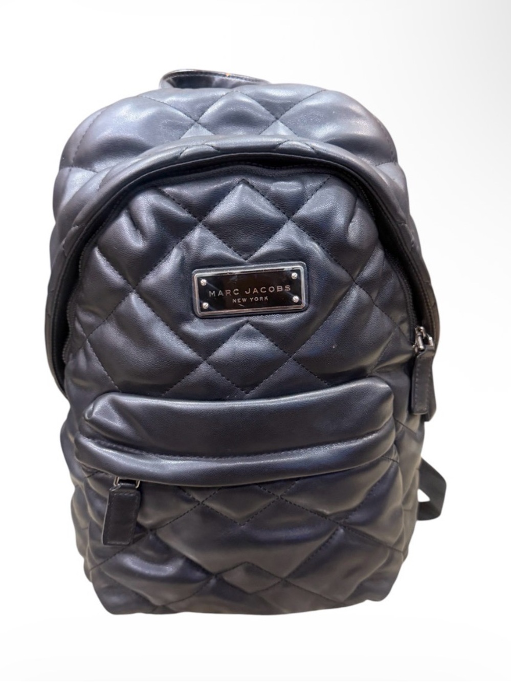 Marc Jacobs Black Quilted Synthetic Leather Backpack-Preowned